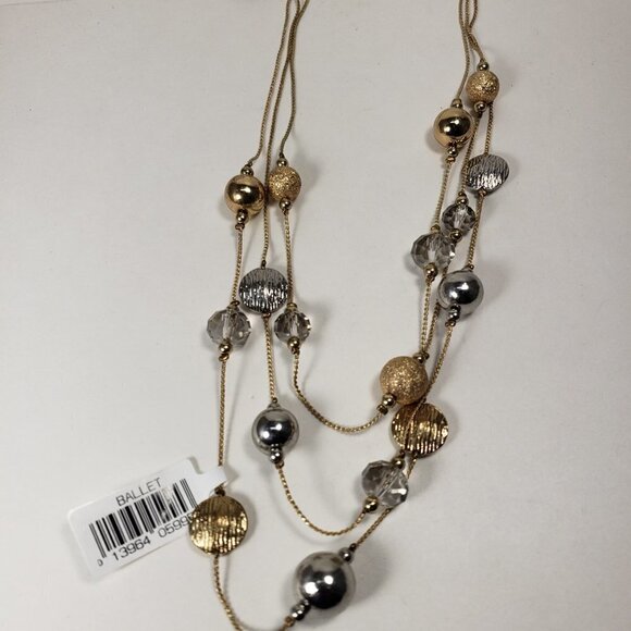 Layered Gold & Silver Beaded Necklace — Multi‑Strand Statement Fashion Jewelry - Picture 10 of 10